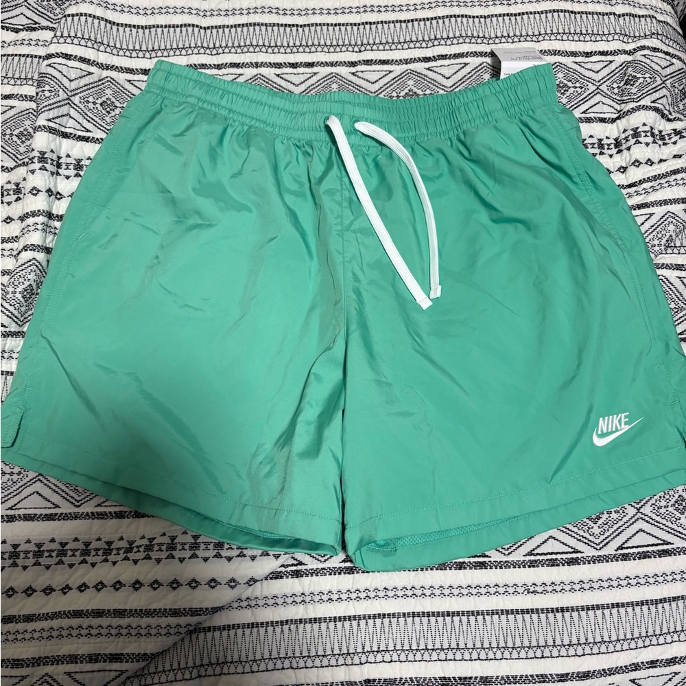 Nike Teal Swim Shorts with White Accents